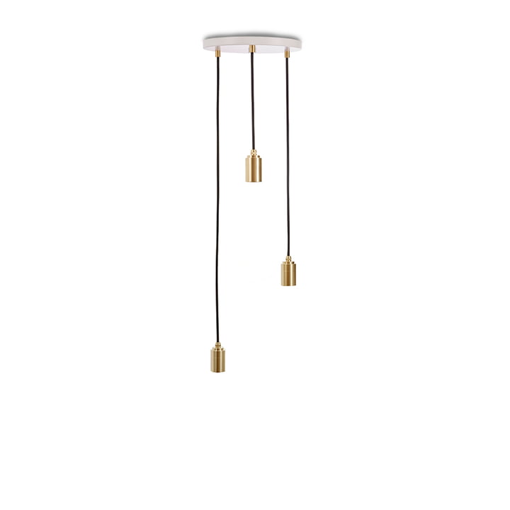 The Brass Triple pendant lamp, white / brass from Tala
