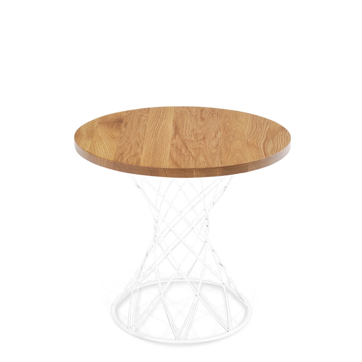 Merge Side table H 40 Ø 40 cm, white / oak from Ox Denmarq