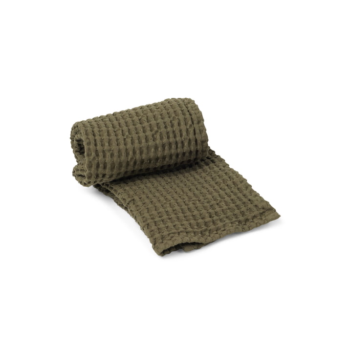 The Organic towel by ferm Living in olive, 100 x 50 cm