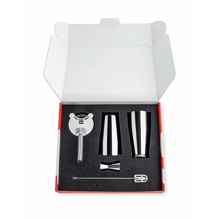 The Boston cocktail set from Alessi in stainless steel