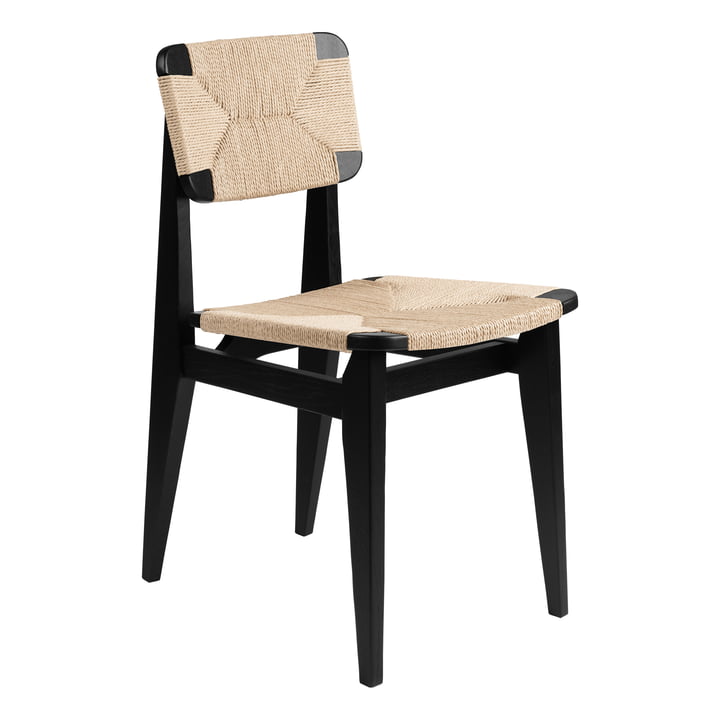 C-Chair Dining Chair Paper Cord , oak stained black by Gubi