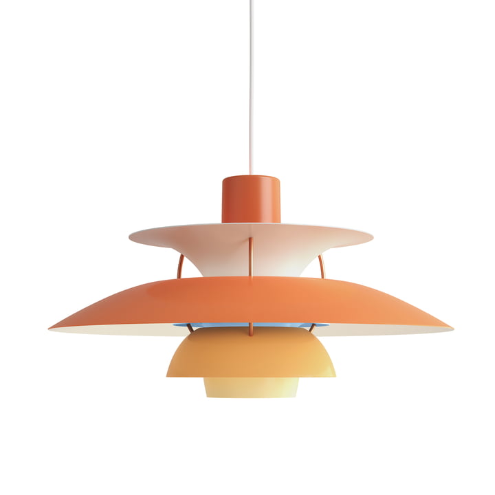 The Louis Poulsen - PH 5 pendant light in hues of orange