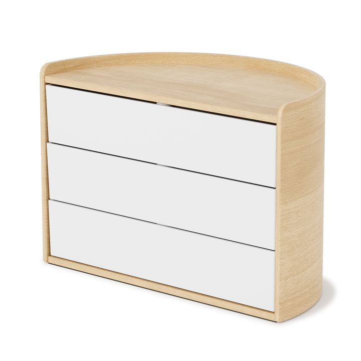 The Moona storage box from Umbra in white / natural
