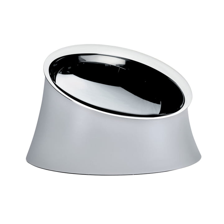 The Wowl dog bowl from Alessi in large, warm grey