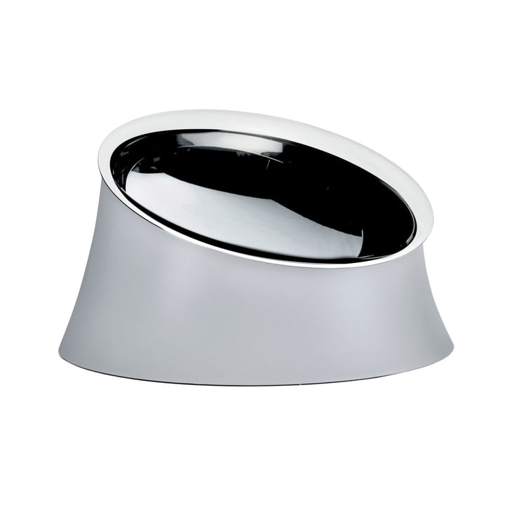 The Wowl dog bowl from Alessi in small, warm grey