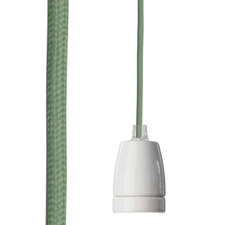 Classic lamp socket from NUD Collection with textile cable in Sea Spray (TT-455)