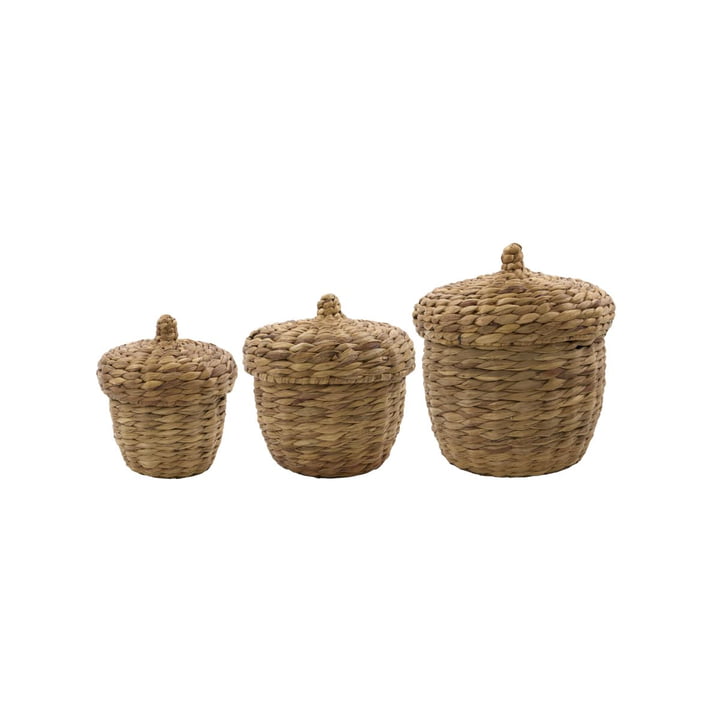 The set of 3 Aske storage baskets from House Doctor in natural, Ø 33 cm, H 33 cm