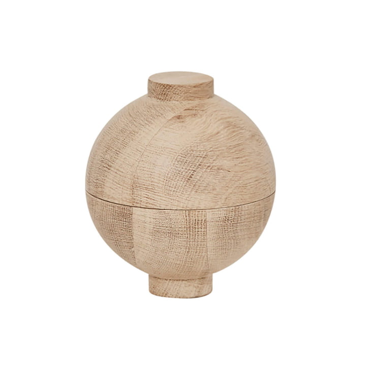 Wooden Sphere Storage XL Ø 16 x H 18 cm, oak from Kristina Dam Studio