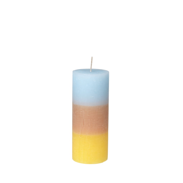 The Rainbow candle from Broste Copenhagen in pineapple cloud, Ø 7 x H 17 cm