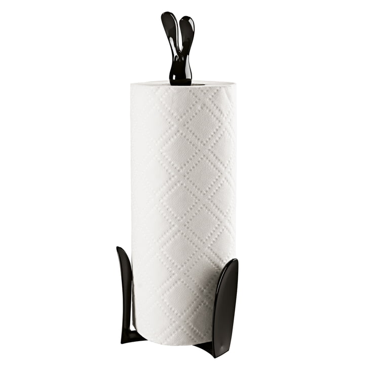 The ROGER kitchen roll holder from Koziol in cosmos black