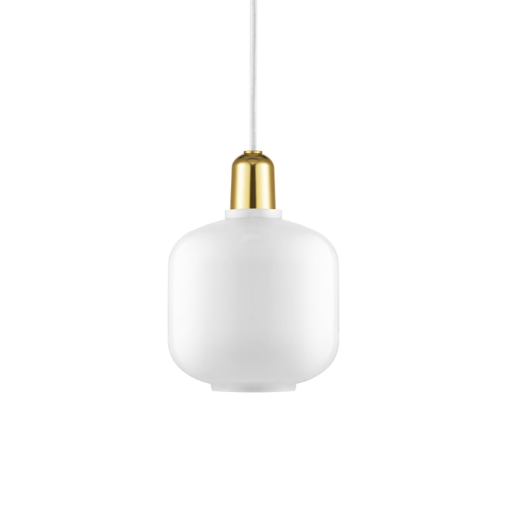 The Amp Pendant light small from Normann Copenhagen , white / brass