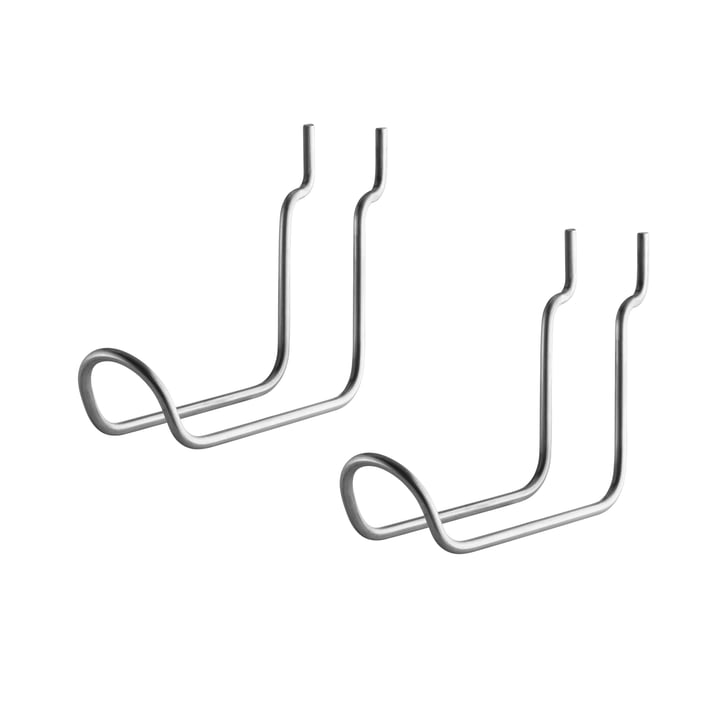 Hooks for Outdoor shelf, vertical / double, steel (set of 2) from String