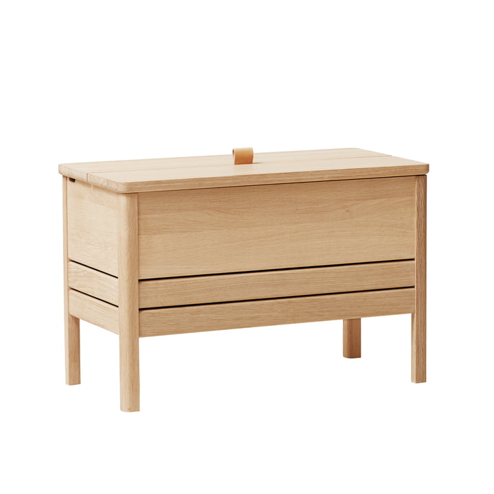 A Line Chest bench 68, white pigmented oak by Form & Refine