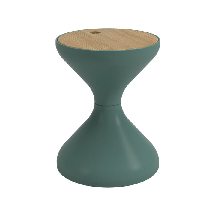 The Bells Side table from Gloster , Ø 40 x H 50,5 cm, teak / jade green