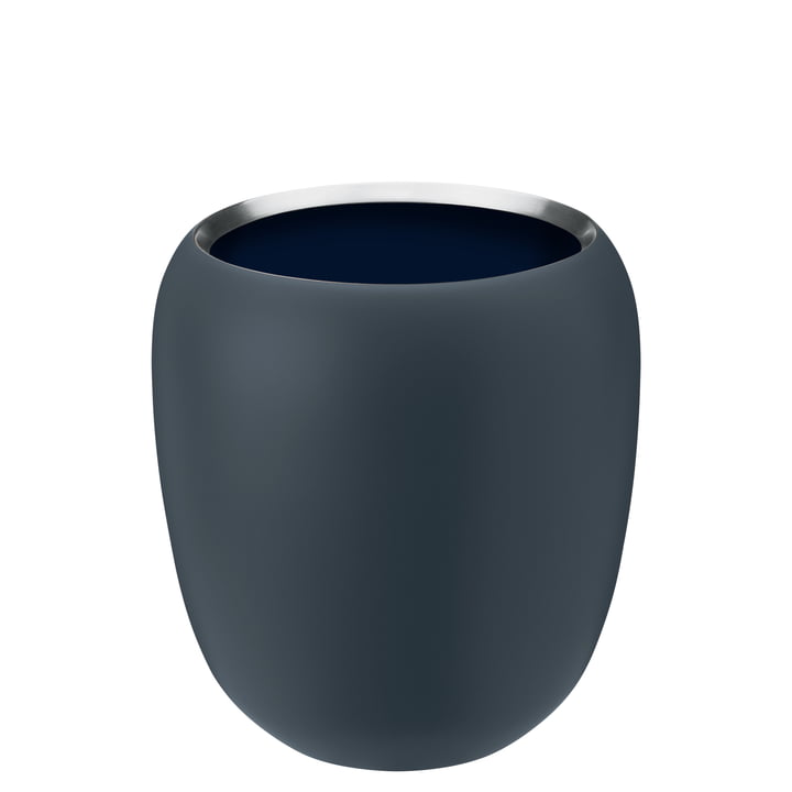 The Ora vase small from Stelton , dusty blue / midnight blue