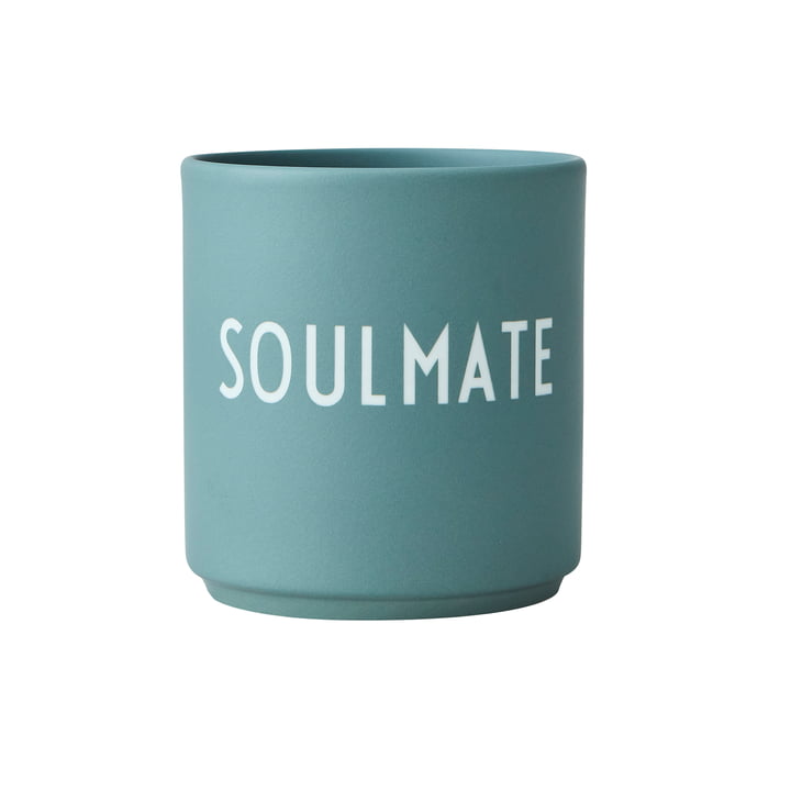 The AJ Favourite porcelain mug from Design Letters , Soulmate / dusty green