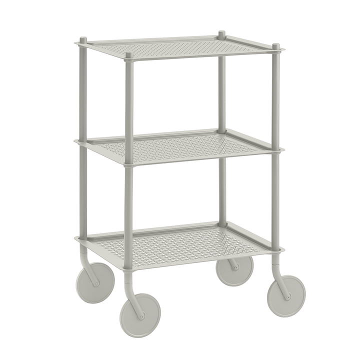 The Flow side trolley from Muuto , 3 shelves, grey