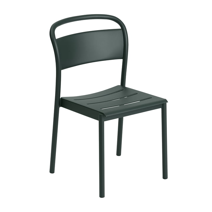 The Linear Steel Side Chair from Muuto , dark green