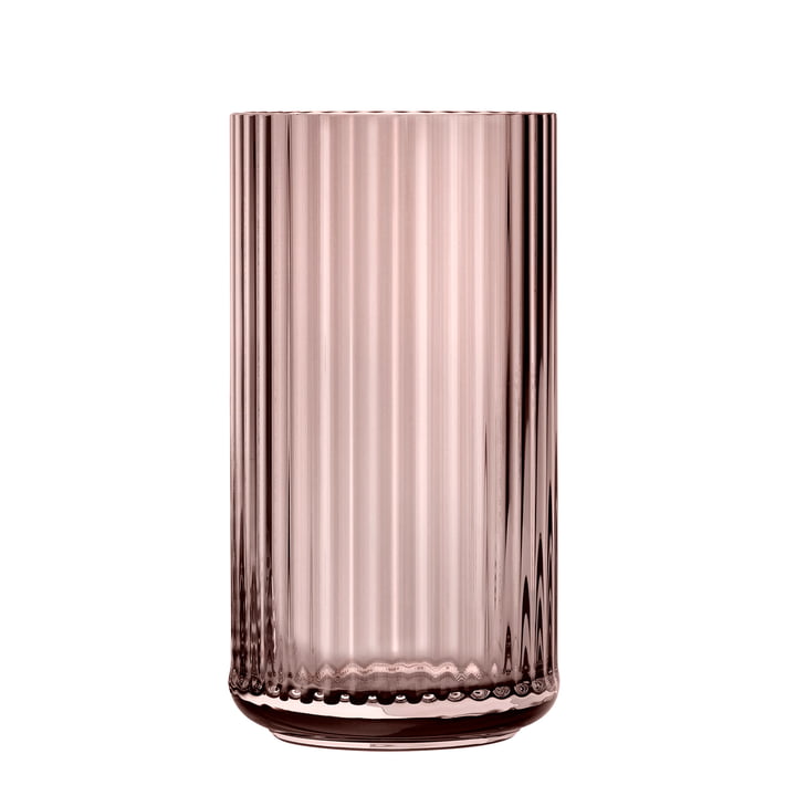 The glass vase from Lyngby Porcelæn , H 31 cm, burgundy