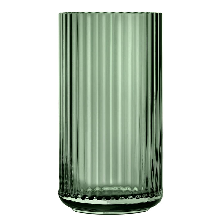 The glass vase from Lyngby Porcelæn , H 38 cm, green