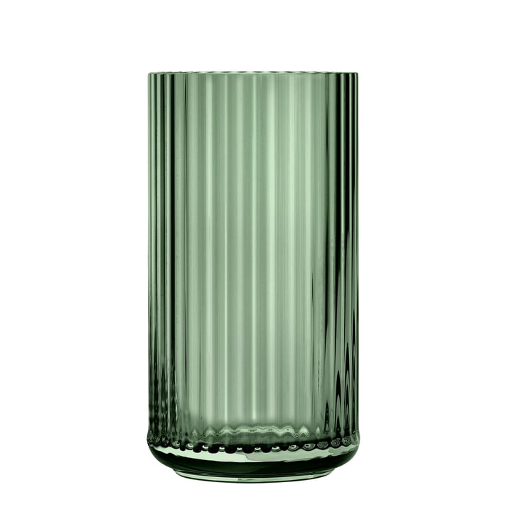 The glass vase from Lyngby Porcelæn , H 31 cm, green