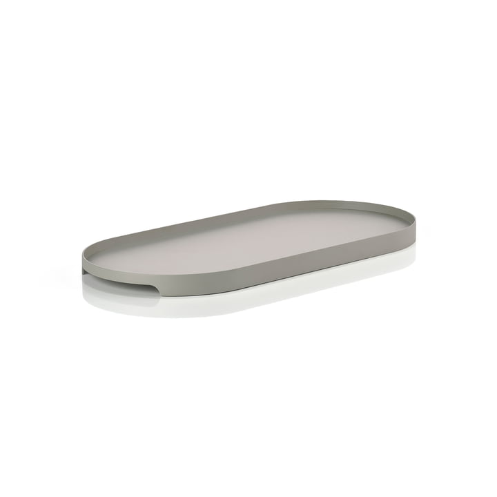 The Singles metal tray oval from Zone Denmark , 16 x 35 cm, mud