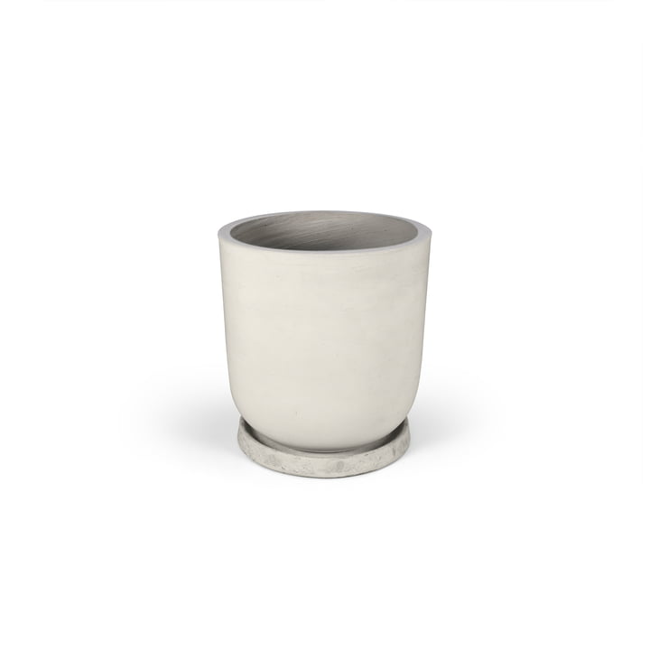 The flower pot with saucer from Collection , size: S, Ø 18 cm x 20 cm / light grey