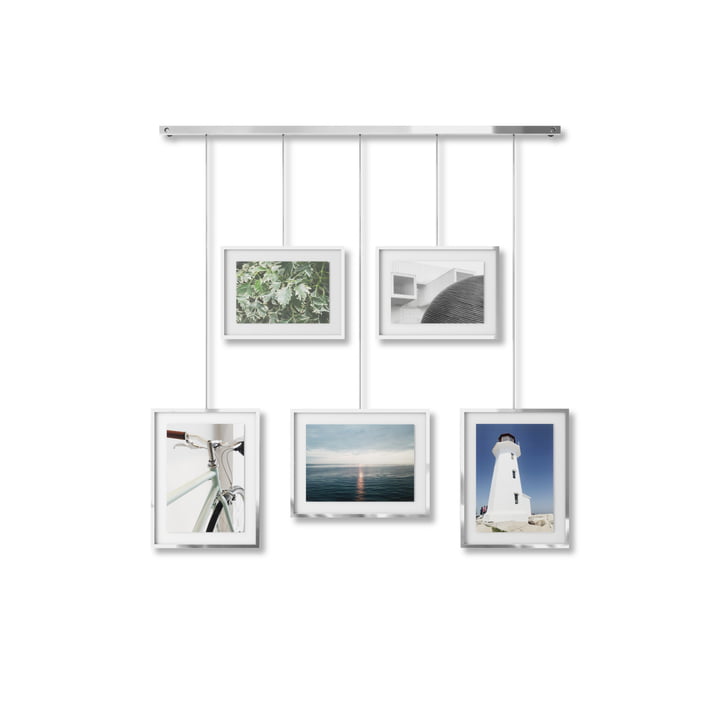 Exhibit Picture frame set of 5 from Umbra in chrome