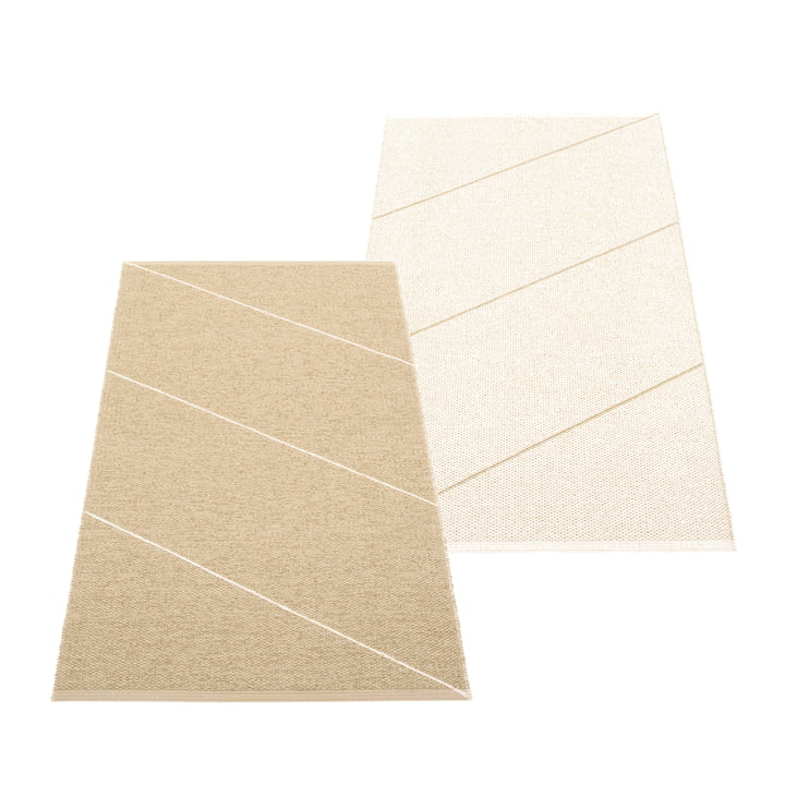 The Randy reversible rug from Pappelina , 70 x 135 cm, sand / vanilla