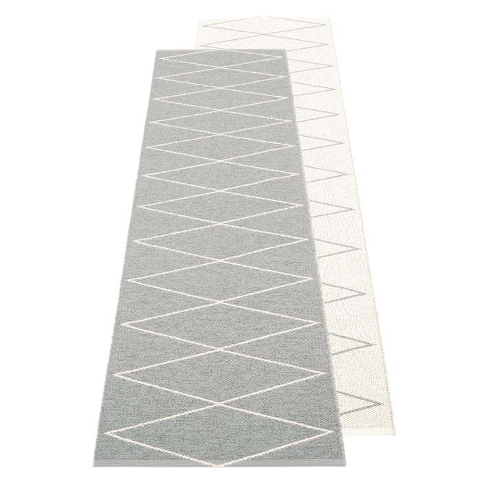 The Max reversible rug from Pappelina , 70 x 240 cm, grey / vanilla