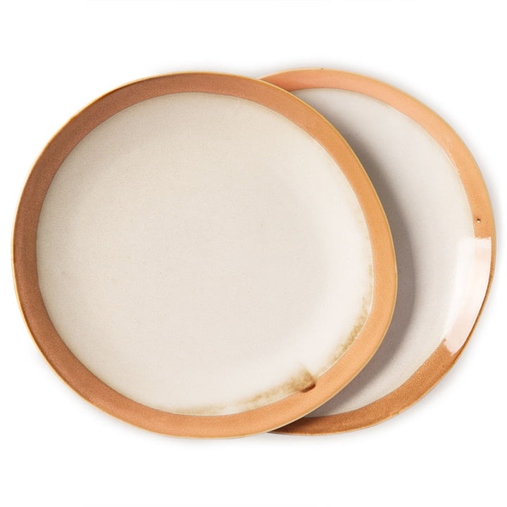 The 70's plates from HKliving , Ø 29 cm, terracotta (set of 2)