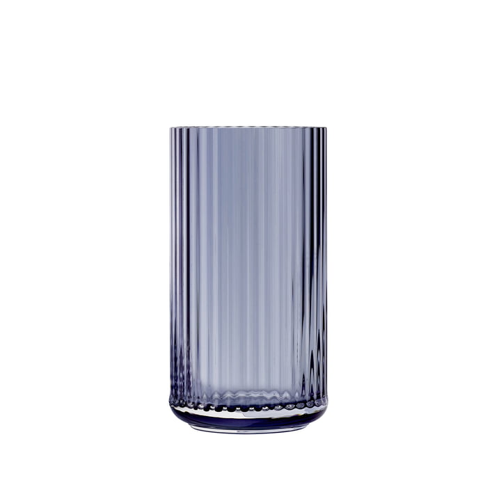 Glass vase H 15,5 cm from Lyngby Porcelæn in midnight blue
