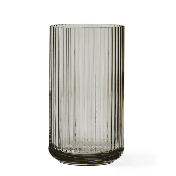 Glass vase H 31 cm from Lyngby Porcelæn in smoke