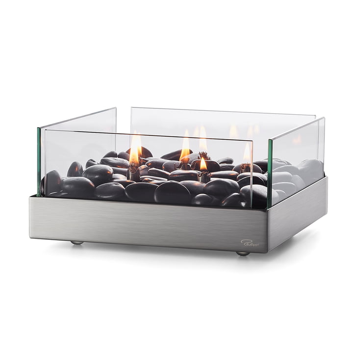 Fireplace Table fireplace 23 x 23 cm from Philippi in silver / black