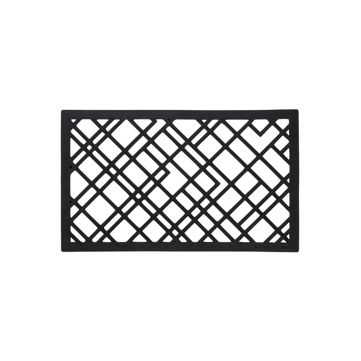 Rubber doormat 45 x 75 cm from tica copenhagen in lines / black