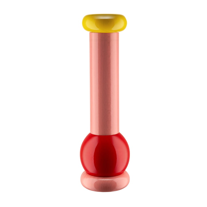 Twergi Pepper mill MP0210 from Alessi in the colour combination pink / red / yellow