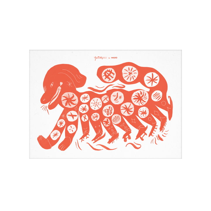 The Chinese Dog poster from Paper Collective , 30 x 40 cm, red