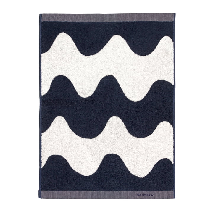 The Lokki towel by Marimekko, 50 x 70 cm, off-white / dark blue