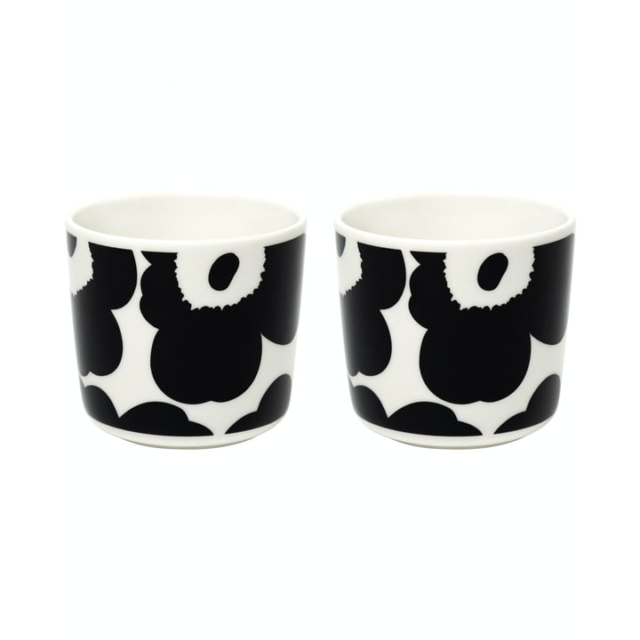 Marimekko - Oiva Unikko Mug (set of 2), 200 ml, black / white