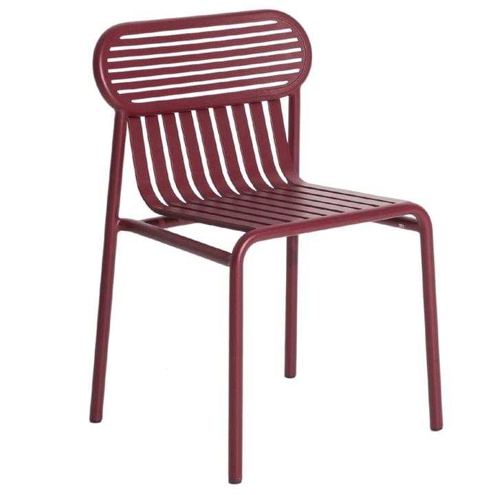 The Week-End Outdoor chair from Petite Friture , burgundy