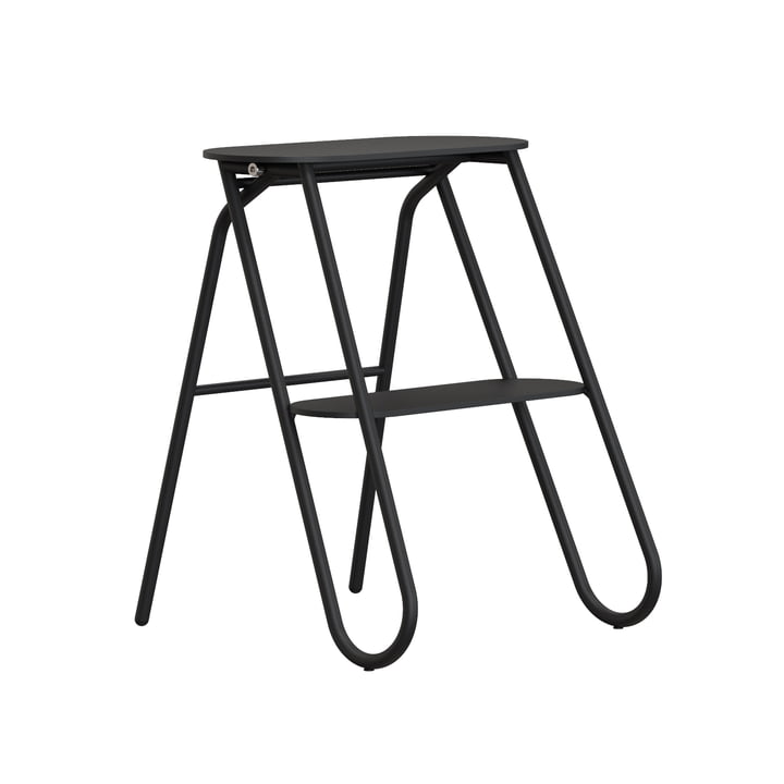 The Bukto folding step stool from Frost , small, H 46 cm, black