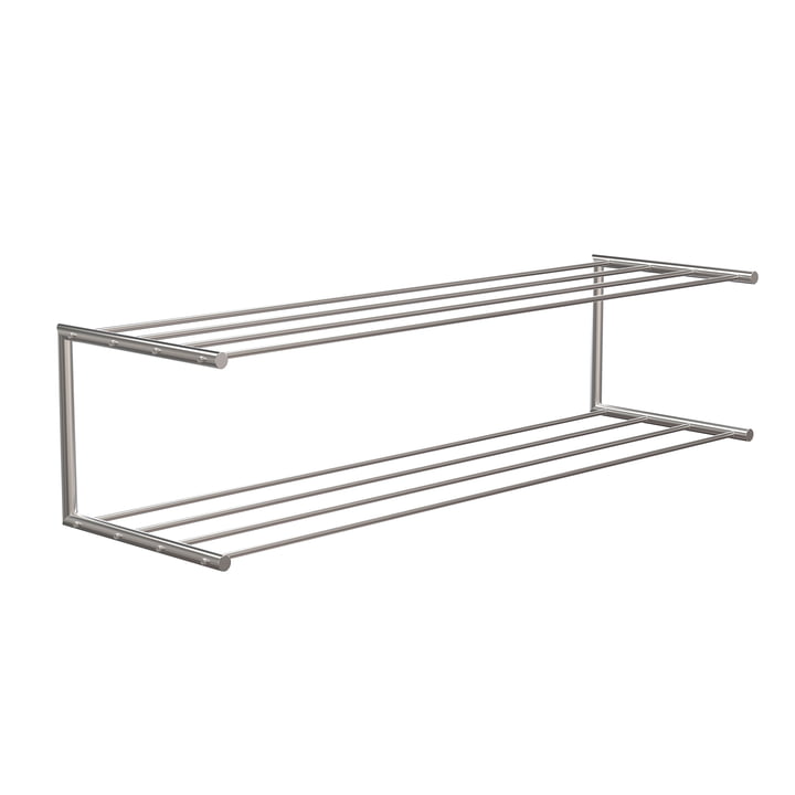 The Nova shoe rack 2 from Frost , 100 cm, brushed stainless steel