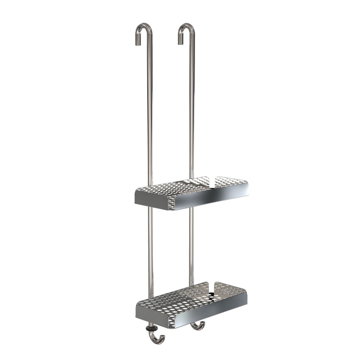 The Nova2 shower tray to hang double from Frost , polished stainless steel