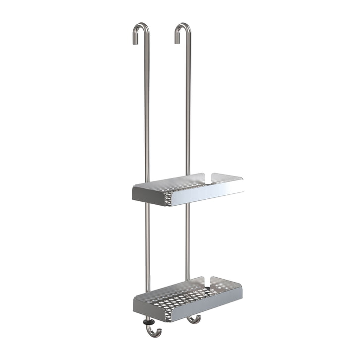 The Nova2 shower tray to hang double from Frost , brushed stainless steel