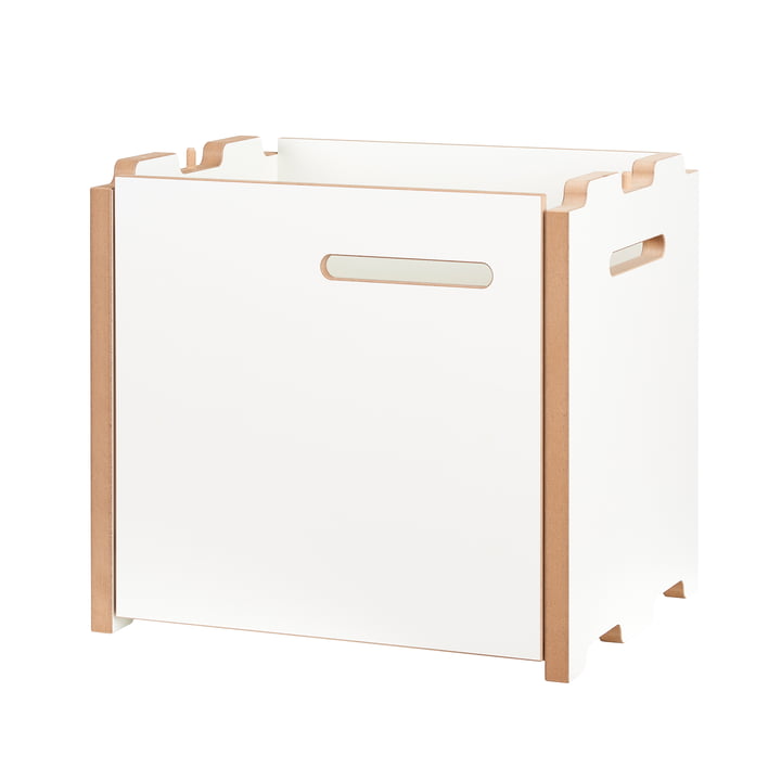 halbstark Shelving system add-on module with door left from Tojo in white.