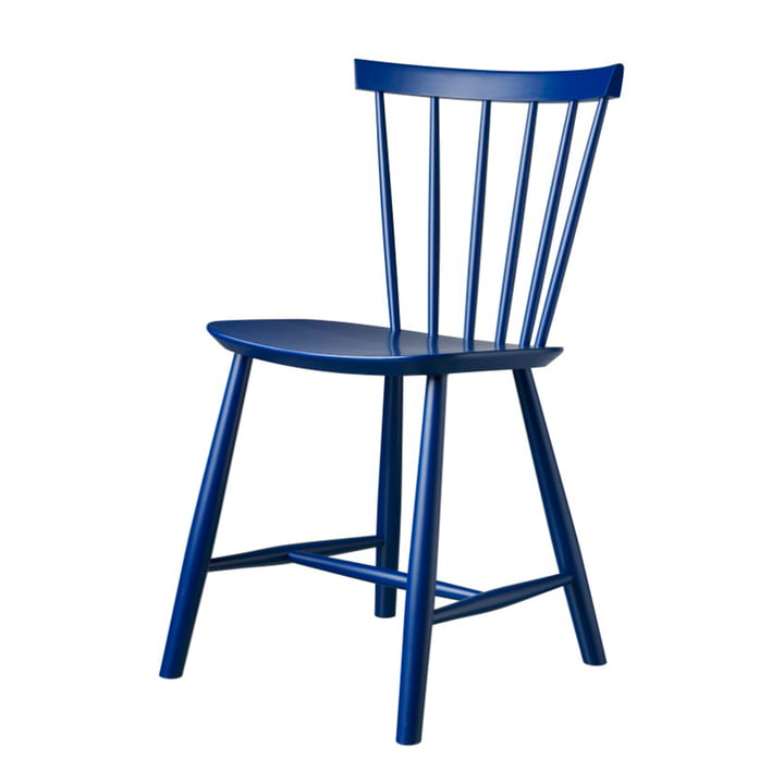 J46 Chair from FDB Møbler in dark blue beech