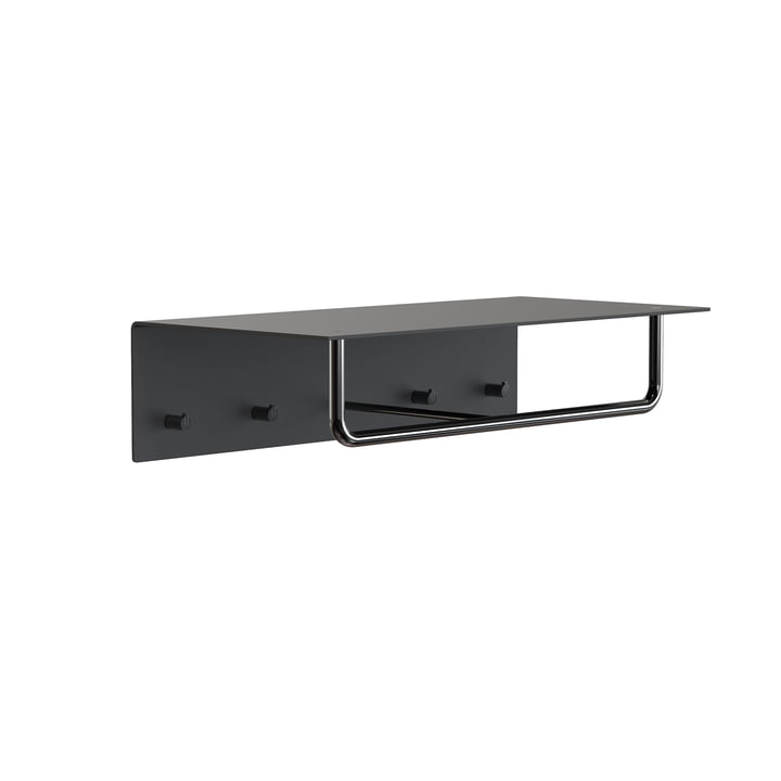 The Unu Wall coat rack with hook and bar from Frost , 600 mm, black / black