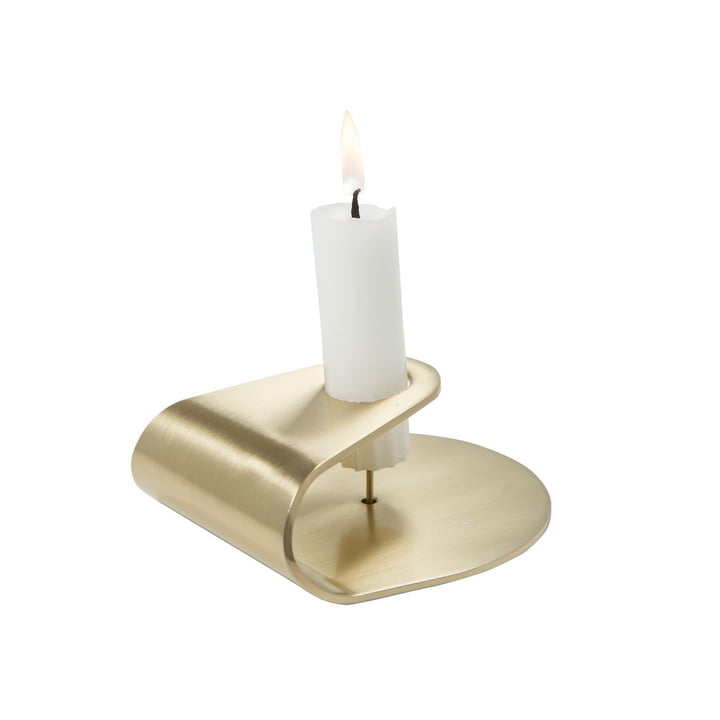The candle holder Nightlight from Born in Sweden , stainless steel / gold plated