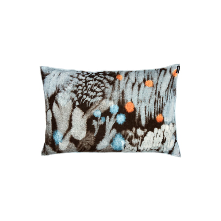 Kuisma pillowcase from Marimekko in the colours dark brown / red / blue