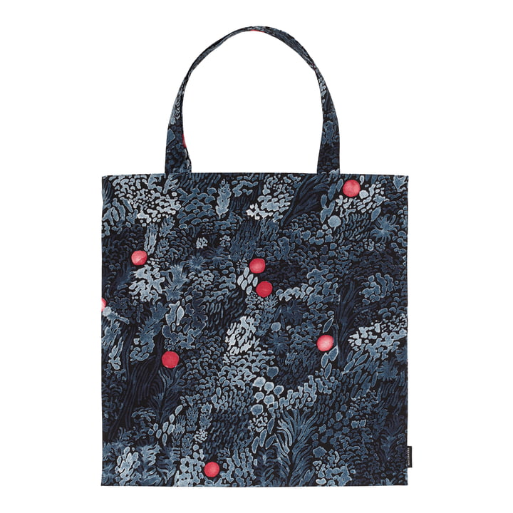 Kurjenmarja shopping bag from Marimekko in the version black / blue / red